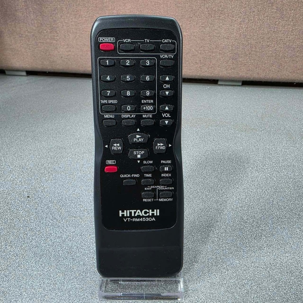 Hitachi VT-RM4530A Remote Control VCR TV CATV Black Excellent Genuine OEM